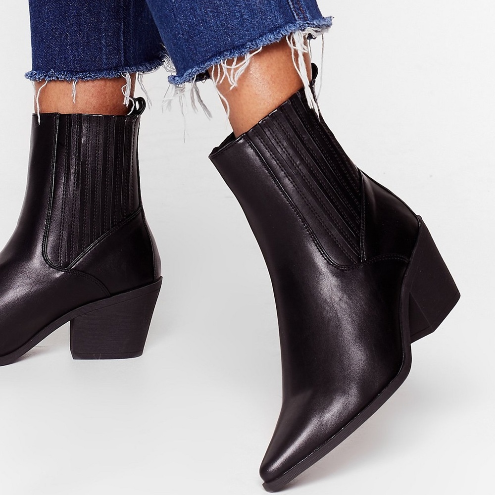 Faux leather Chelsea boots